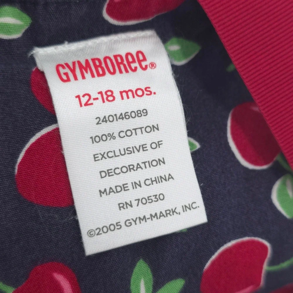 Vintage Gymboree Girls Cherry Print Overall Jumper 2005 - 12-18 Months